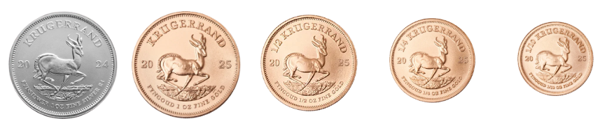 Various sizes of Krugerrands